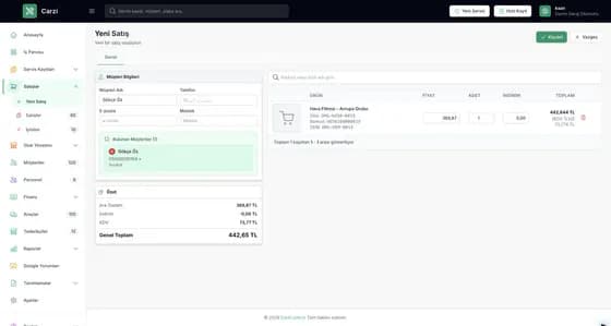 Carzi yedek parça hızlı satış programı